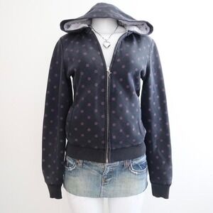 kismet black fur lined patterned hoodie size medium